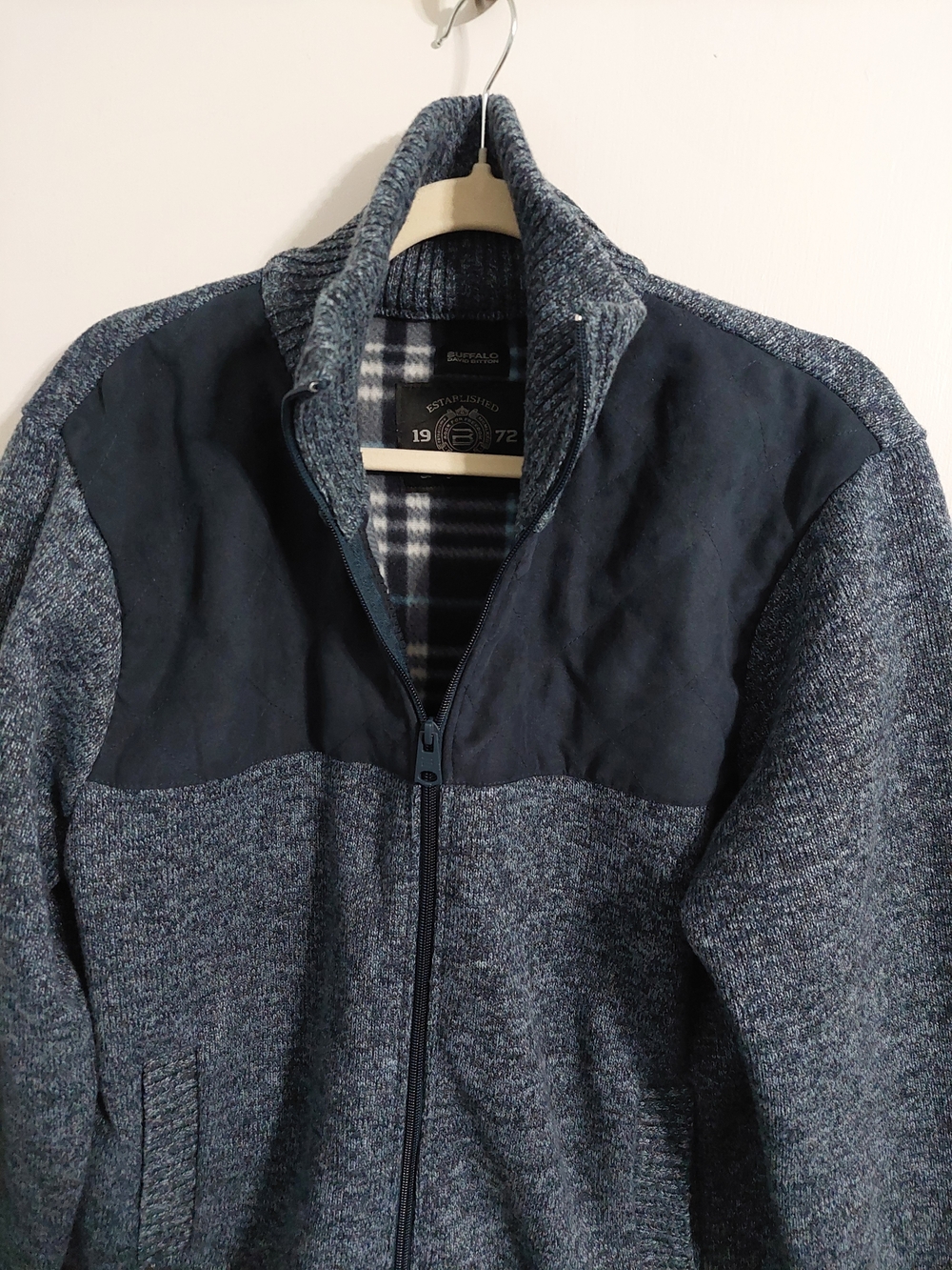 Buffalo David Bitton Navy and Light Blue Quilted Jacket
